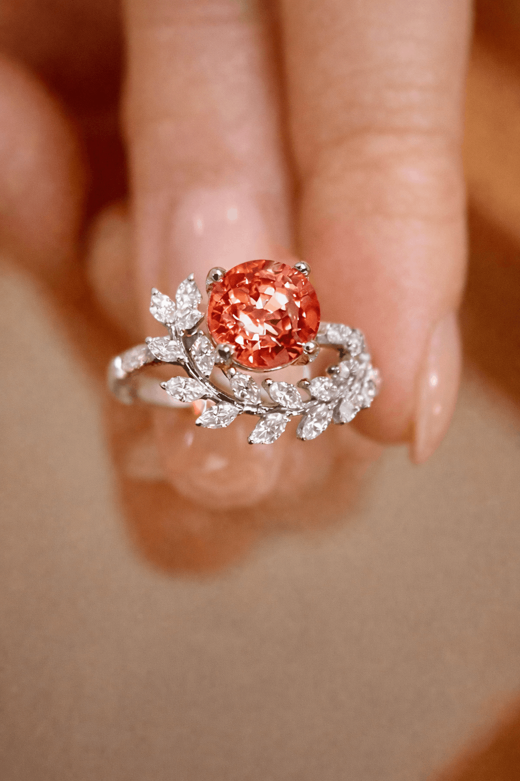 Perles Saphir Padparadscha AAA+ – Rondelles 8-9mm, 16 Pouces, Orange, Inde