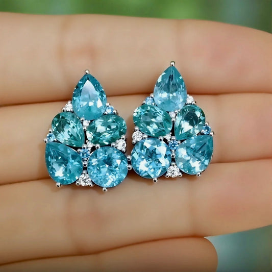 Selura Apatite Cluster Drop Earrings