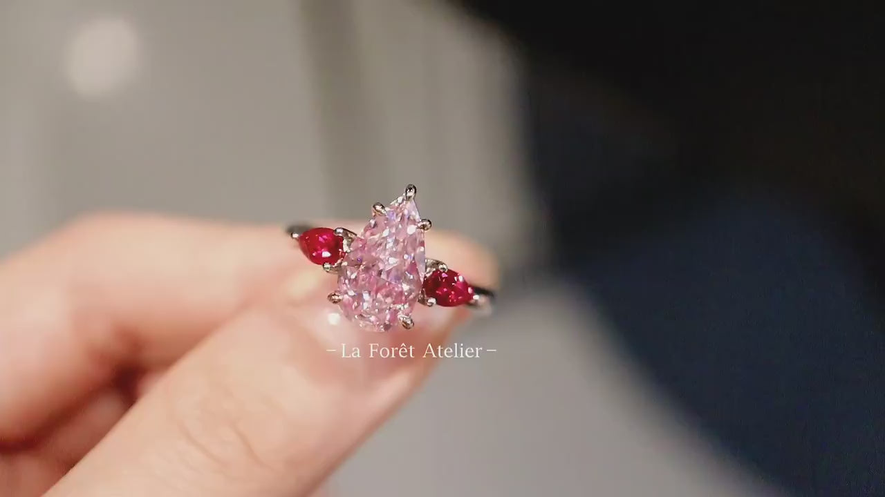 Lab-grown pink diamond engagement ring

