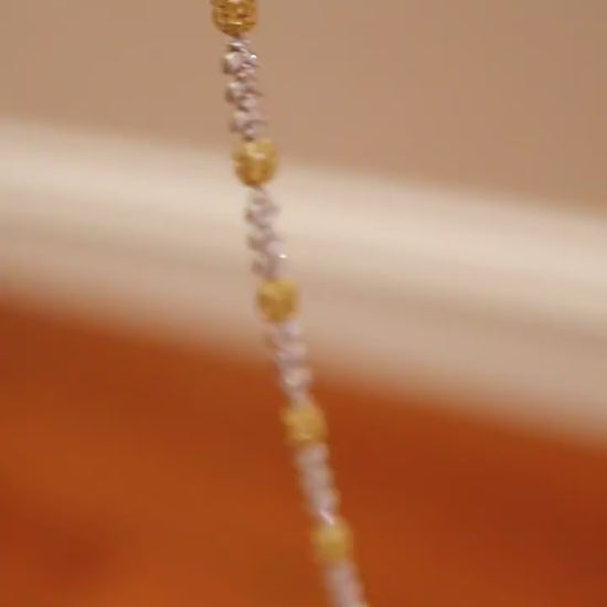 Floral-inspired bracelet with lab-grown yellow diamonds and marquise diamond leaves








