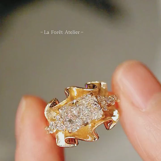 2-carat diamond statement ring with pavé diamond accents

