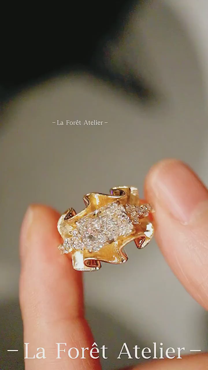2-carat diamond statement ring with pavé diamond accents

