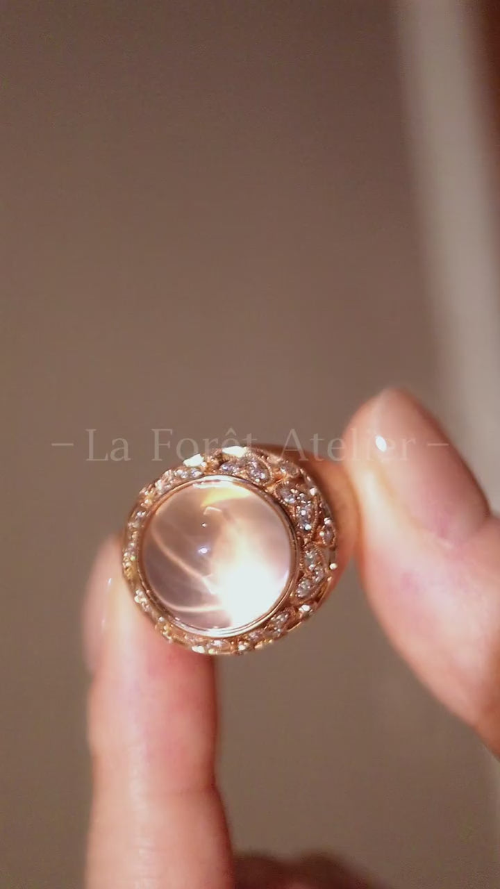 Lysira – Natural Rose Quartz Cabochon Ring
